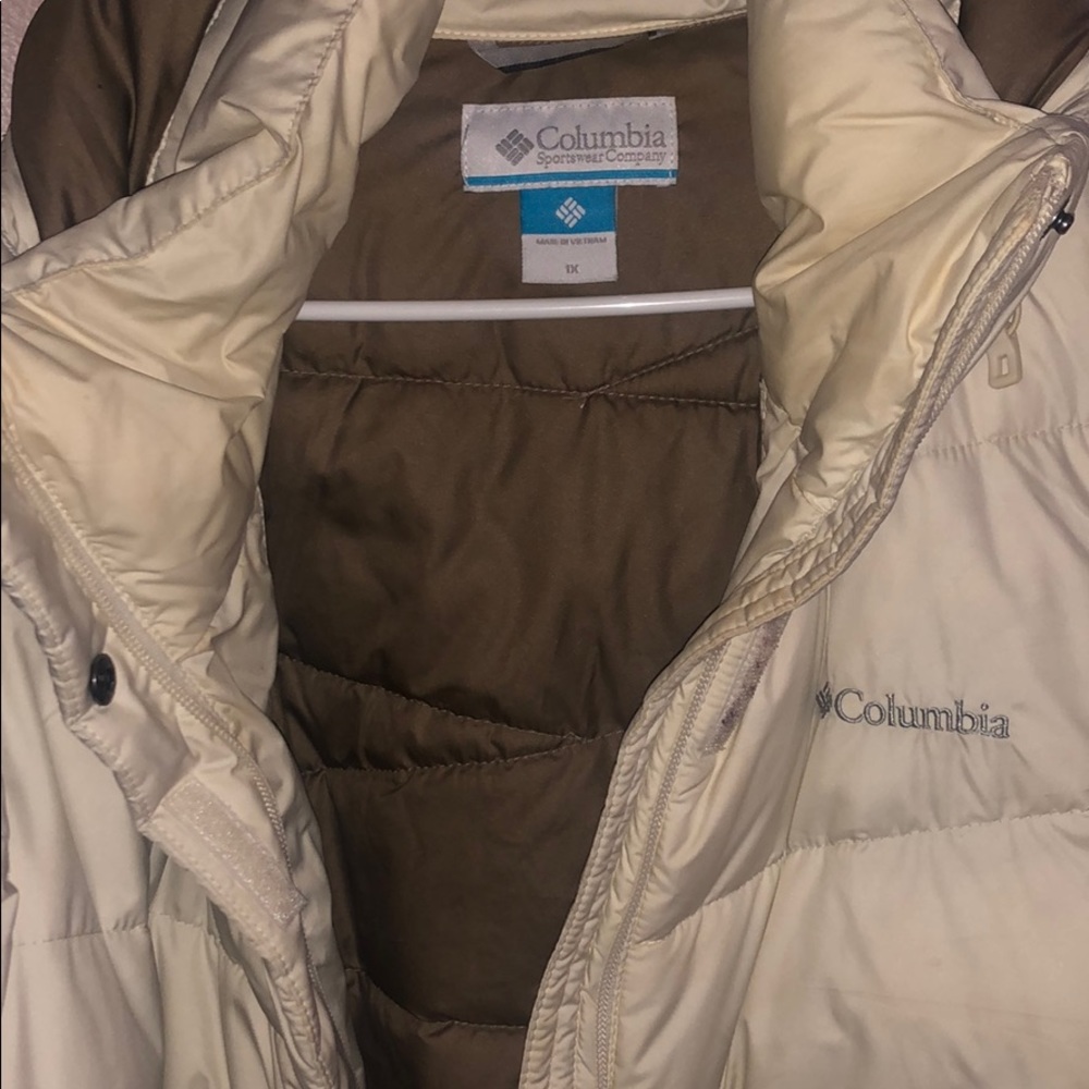 Columbia 1XL Beige White Jacket